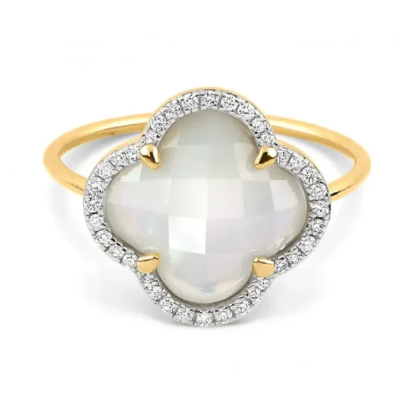 Morganne Bello Bague-BAGUE VICTORIA DIAMANTS OPALE ETHIOPIENNE + DIAMANTS OR JAUNE