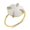 Morganne Bello Bague-BAGUE VICTORIA LYS NACRE BLANCHE ET DIAMANTS OR JAUNE
