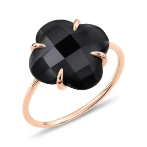 Morganne Bello Bague-BAGUE VICTORIA ONYX OR ROSE