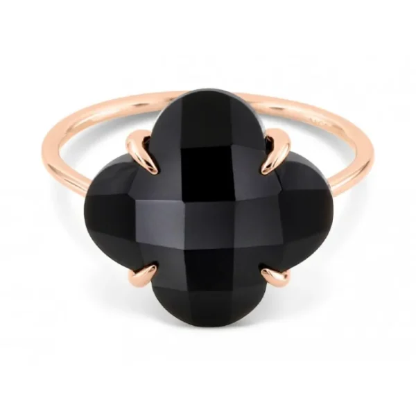 Morganne Bello Bague-BAGUE VICTORIA ONYX OR ROSE