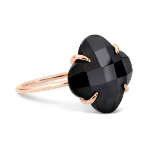 Morganne Bello Bague-BAGUE VICTORIA ONYX OR ROSE