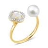 Morganne Bello Bague-BAGUE VICTORIA PERLES ET NACRE BLANCHE + DIAMANTS OR JAUNE