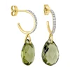 Morganne Bello Boucles D'Oreilles-BOUCLES D'OREILLES ALMA OR JAUNE QUARTZ OLIVE ET DIAMANTS