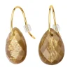 Morganne Bello Boucles D'Oreilles-BOUCLES D'OREILLES ALMA OR JAUNE PIERRE DE SOLEIL