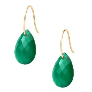 Morganne Bello Boucles D'Oreilles-BOUCLES D'OREILLES ALMA OR JAUNE ET AGATE VERTE