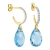 Morganne Bello Boucles D'Oreilles-BOUCLES D'OREILLES ALMA OR JAUNE TOPAZE SWISS BLUE ET DIAMANTS