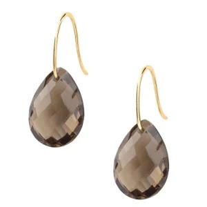 Morganne Bello Boucles D'Oreilles-BOUCLES D'OREILLES ALMA OR JAUNE QUARTZ FUME