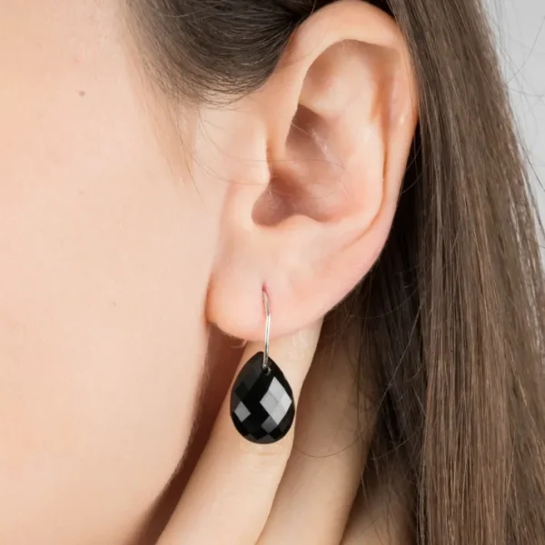 Morganne Bello Boucles D'Oreilles-BOUCLES D'OREILLES ALMA OR BLANC ET ONYX