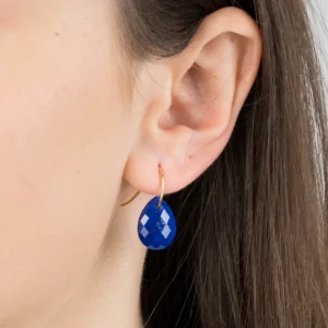 Morganne Bello Boucles D'Oreilles-BOUCLES D'OREILLES ALMA OR JAUNE LAPIS LAZULI