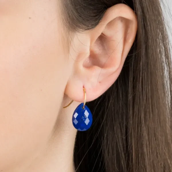 Morganne Bello Boucles D'Oreilles-BOUCLES D'OREILLES ALMA OR JAUNE LAPIS LAZULI