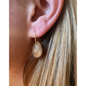 Morganne Bello Boucles D'Oreilles-BOUCLES D'OREILLES ALMA OR JAUNE PIERRE DE SOLEIL