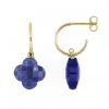 Morganne Bello Boucles D'Oreilles-BOUCLES D'OREILLES LAPIS LAZULI PETIT TREFLE OR JAUNE