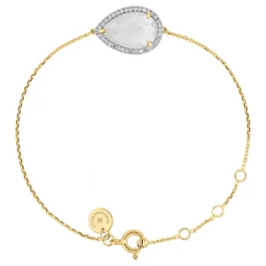 Morganne Bello Bracelet-BRACELET ALMA NACRE BLANCHE ET DIAMANTS OR JAUNE
