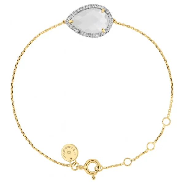 Morganne Bello Bracelet-BRACELET ALMA NACRE BLANCHE ET DIAMANTS OR JAUNE