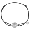 Morganne Bello Bracelet-BRACELET AURORE CORDON GRIS PDL GRISE COUSSIN + DIAMANTS OR BLANC