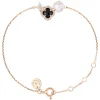 Morganne Bello Bracelet-BRACELET BOUQUET ONYX & DIAMANTS ET NACRE BLANCHE + DIAMANTS OR ROSE