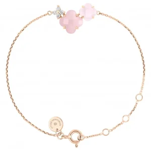 Morganne Bello Bracelet-BRACELET BOUQUET OPALE ET QUARTZ ROSE + DIAMANTS OR ROSE
