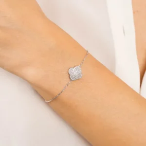 Morganne Bello Bracelet-BRACELET CHANCE DIAMANTS SERTIS OR BLANC