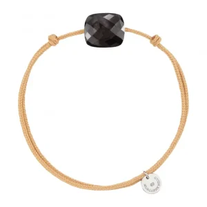 Morganne Bello Cordons-BRACELET CORDON BEIGE DORE COUSSIN PIERRE DE LUNE HYPERSTHENE