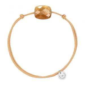 Morganne Bello Cordons-BRACELET CORDON BEIGE DORE COUSSIN PIERRE DE SOLEIL