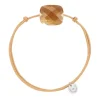 Morganne Bello Cordons-BRACELET CORDON BEIGE DORE COUSSIN OVERSIZE PIERRE DE SOLEIL