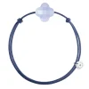 Morganne Bello Cordons-BRACELET CORDON BLEU JEAN TREFLE AGATE BLEUE DENTELLE