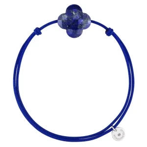 Morganne Bello Cordons-BRACELET CORDON BLEU ROI TREFLE LAPIS LAZULI