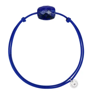 Morganne Bello Cordons-BRACELET CORDON BLEU ROI COUSSIN LAPIS LAZULI