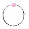 Morganne Bello Cordons-BRACELET CORDON BRUN COUSSIN OPALE ROSE
