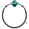 Morganne Bello Cordons-BRACELET CORDON CHOCOLAT TREFLE AGATE VERTE