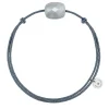 Morganne Bello Cordons-BRACELET CORDON GRIS COUSSIN PIERRE DE LUNE GRISE