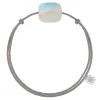 Morganne Bello Cordons-BRACELET CORDON GRIS SOURIS COUSSIN OVERSIZE PIERRE DE LUNE ARC EN CIEL