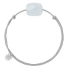 Morganne Bello Cordons-BRACELET CORDON GRIS SOURIS COUSSIN PIERRE DE LUNE ARC EN CIEL