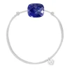 Morganne Bello Cordons-BRACELET CORDON GRIS SOURIS COUSSIN OVERSIZE LAPIS LAZULI