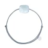 Morganne Bello Cordons-BRACELET CORDON GRIS SOURIS COUSSIN OVERSIZE OEIL DE CHAT