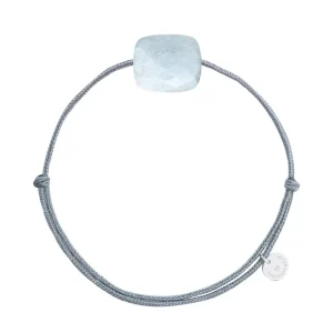 Morganne Bello Cordons-BRACELET CORDON GRIS SOURIS COUSSIN OVERSIZE OEIL DE CHAT