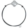 Morganne Bello Cordons-BRACELET CORDON GRIS TREFLE PIERRE DE LUNE GRISE