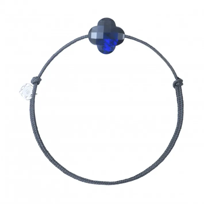 bracelet_cordon_gris_tref_0.webp Morganne Bello Cordons-BRACELET CORDON GRIS TREFLE LABRADORITE NOIRE