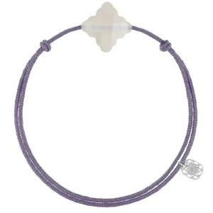 Morganne Bello Cordons-BRACELET CORDON MAUVE BAROQUE PIERRE DE LUNE BLANCHE
