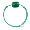 Morganne Bello Cordons-BRACELET CORDON MER DU SUD COUSSIN OVERSIZE AGATE VERTE