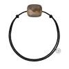 Morganne Bello Cordons-BRACELET CORDON NOIR COUSSIN OEIL DE TIGRE MIEL