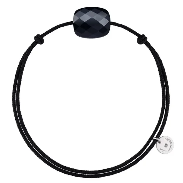 Morganne Bello Cordons-BRACELET CORDON NOIR COUSSIN ONYX
