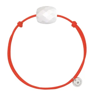 Morganne Bello Cordons-BRACELET CORDON ORANGE COUSSIN AGATE BLANCHE