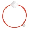 Morganne Bello Cordons-BRACELET CORDON ORANGE TREFLE AGATE BLANCHE