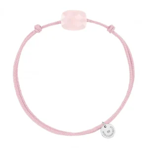 Morganne Bello Cordons-BRACELET CORDON ROSE COUSSIN MINI QUARTZ ROSE
