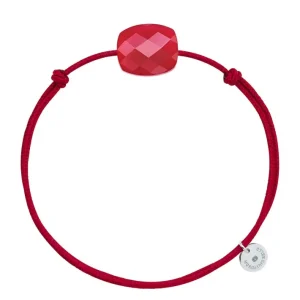 Morganne Bello Cordons-BRACELET CORDON ROUGE COUSSIN QUARTZ ROUGE