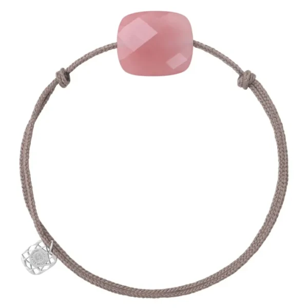 Morganne Bello Cordons-BRACELET CORDON TAUPE COUSSIN OVERSIZE QUARTZ GUAVA