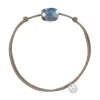 Morganne Bello Cordons-BRACELET CORDON TAUPE COUSSIN MINI LABRADORITE