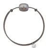 Morganne Bello Cordons-BRACELET CORDON TAUPE COUSSIN LABRADORITE