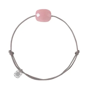 Morganne Bello Cordons-BRACELET CORDON TAUPE COUSSIN QUARTZ GUAVA
